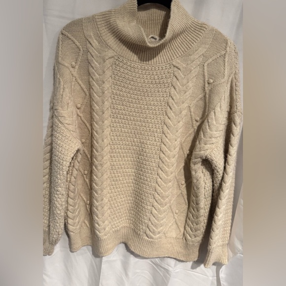 Mango Sweaters - Mango (MNG) Cozy Cream Oversized Cable Knit Sweater